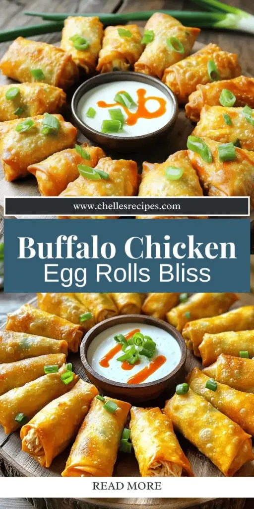 Discover the ultimate Buffalo chicken egg rolls recipe that combines the classic flavors of spicy buffalo chicken with a crispy, satisfying crunch! Perfect as an appetizer for parties or a fun weeknight dinner, these delicious bites are easy to make from scratch, using simple ingredients and straightforward techniques. Click through to explore the full recipe and impress your friends and family with this irresistible snack that's sure to be a hit!