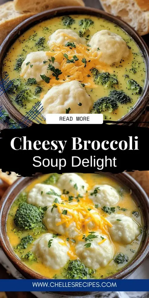 Indulge in the ultimate comfort food with our Cheesy Broccoli Bliss Soup with Fluffy Dumplings. This creamy soup pairs fresh broccoli with rich cheddar and light dumplings for a delightful meal perfect for chilly evenings. Packed with nutrients and bursting with flavor, it's a warm hug in a bowl. Ready to warm up your dinner table? Click through to explore the full recipe and bring this cozy dish to your kitchen!