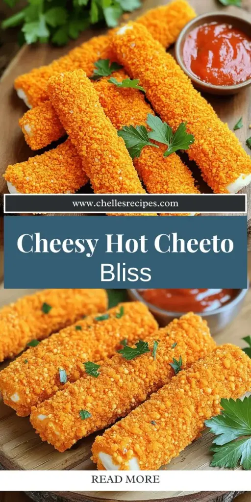 Spice up your snack game with Hot Cheeto Mozzarella Sticks! This fun recipe combines the gooey goodness of mozzarella with the fiery crunch of Hot Cheetos, creating a delicious treat perfect for parties or late-night cravings. Discover the simple steps to make these easy, addictive snacks right at home. Ready to impress your friends and taste the excitement? Click through to explore the full recipe and elevate your snack experience!