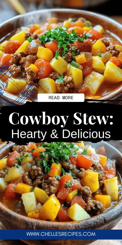 Discover the ultimate Cowboy Stew recipe, a hearty comfort food that's perfect for chilly nights or family gatherings. This classic dish combines ground beef, smoked sausage, and a colorful medley of vegetables for a richly satisfying meal. Simple to prepare and packed with flavor, Cowboy Stew is versatile enough for personal touches or dietary needs. Click through to explore the full recipe and bring this comforting dish to your table tonight!