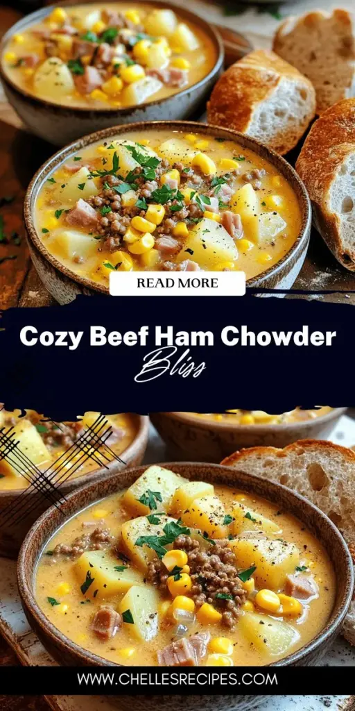 Discover the ultimate comfort food with this easy Beef Ham and Corn Chowder recipe! This delicious chowder combines hearty ground beef, savory diced ham, and sweet corn, all simmered to creamy perfection. Perfect for family dinners or cozy gatherings, follow simple steps to achieve a satisfying bowl of warmth. Ready to whip up this tasty dish? Click through for the full recipe and bring comfort to your table tonight!