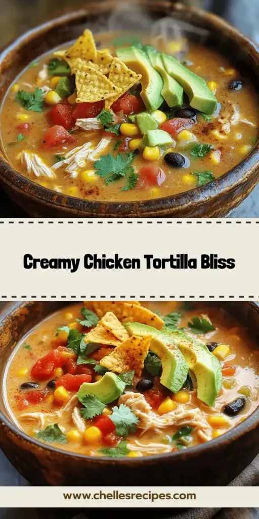 Warm up your evenings with the delicious and comforting creamy chicken tortilla soup! This easy recipe is packed with flavor and nutritious ingredients like chicken, black beans, and corn. Discover step-by-step instructions, helpful tips, and fun variations to suit any taste. Whether you want to spice it up or keep it classic, this soup is sure to satisfy. Click through now to explore this mouthwatering recipe and bring goodness to your table today!