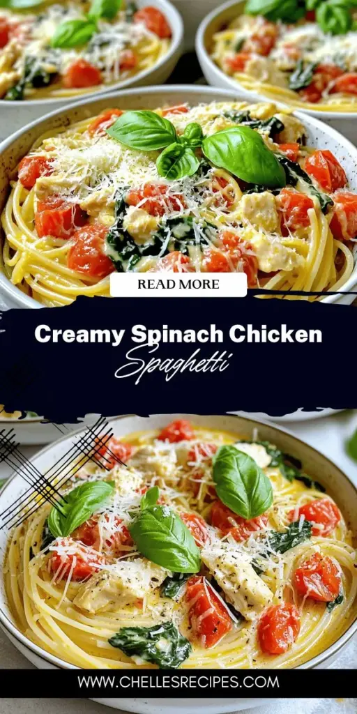 Discover the ultimate quick and easy meal with this Tomato Spinach Chicken Spaghetti recipe! Packed with tender chicken, fresh spinach, and a creamy tomato sauce, it's the perfect weeknight dinner that the whole family will love. With simple ingredients and step-by-step instructions, you'll have a delicious and nutritious meal on the table in no time. Ready to indulge? Click through to explore the full recipe and bring this flavorful dish to your kitchen today!