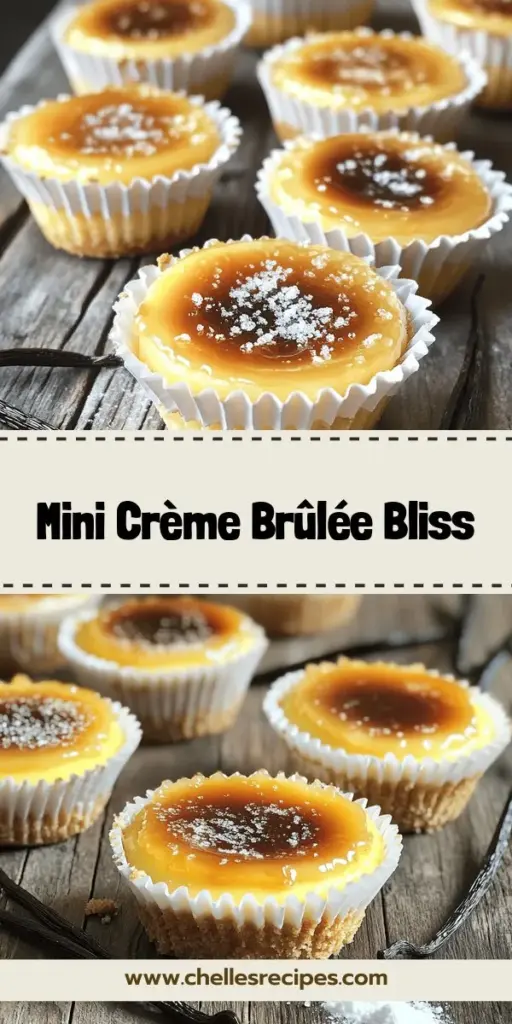 Satisfy your sweet tooth with Mini Crème Brûlée Cheesecakes, a delightful dessert that combines creamy cheesecake with a caramelized topping! These elegant mini treats are perfect for impressing guests at parties or enjoying as a guilt-free indulgence. Discover easy steps to create these treats, along with unique variations and serving tips. Click through to explore the full recipe and elevate your dessert game today!