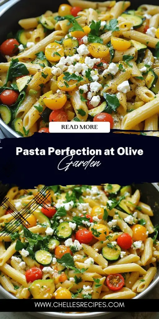 Discover the delightful pasta options at Olive Garden that will satisfy your cravings! From creamy fettuccine Alfredo to hearty lasagna, this article highlights popular dishes, seasonal favorites, and tips for choosing the perfect pasta. Whether you’re dining in or grabbing takeout, you’ll learn how to savor every bite and even recreate a delicious Mediterranean Garden Pasta at home. Click through to explore these tempting recipes and elevate your next meal!