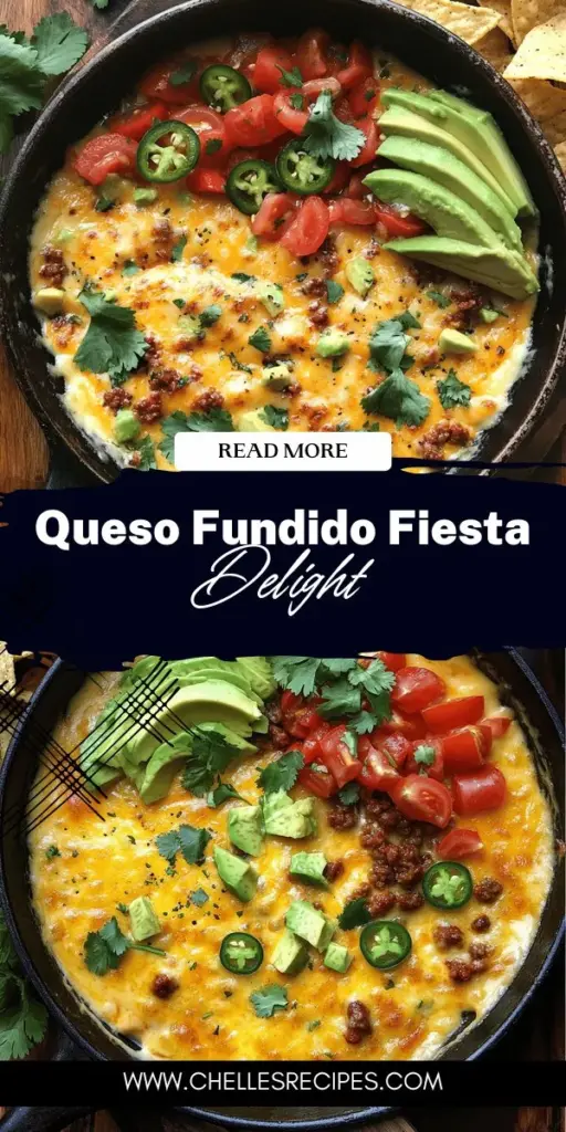 Elevate your gatherings with a delicious Queso Fundido Fiesta, the ultimate melted cheese dip that promises to be the star of your next party. This easy recipe combines creamy Monterey Jack and sharp cheddar with flavorful chorizo and fresh veggies, creating a bubbling dish that's perfect for dipping. Impress your guests and create memorable moments with this fun and interactive appetizer. Ready to dive in? Click to explore the full recipe and bring the fiesta home!