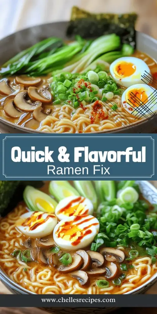 Create a delicious and quick dinner with this Easy Ramen Recipe, perfect for busy weeknights! Discover essential ingredients like flavorful broth, easy toppings, and fun variations to customize your bowl. Whether you're cooking for yourself or your family, this recipe offers the perfect balance of taste and convenience. Click through to explore the full recipe and get ready to enjoy a cozy and satisfying homemade ramen experience tonight!