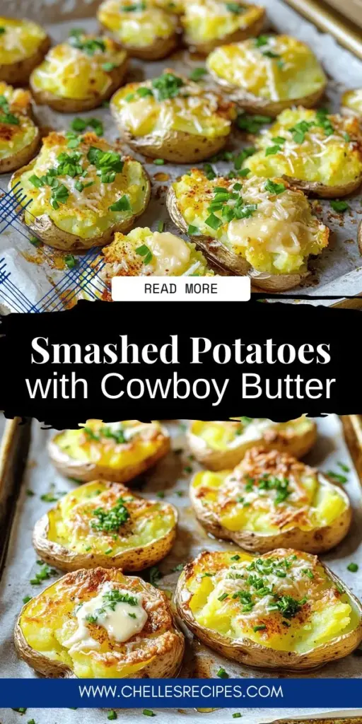 Discover the magic of Cowboy Butter Smashed Potatoes, a flavorful twist on a classic side dish that's sure to impress! This recipe combines creamy Yukon Gold potatoes with rich cowboy butter, infused with garlic, fresh herbs, and spices, to elevate your meals. Perfect for family dinners or special occasions, these smashed potatoes are crispy on the outside and fluffy on the inside. Click through to explore the full recipe and bring this comfort food favorite to your table!