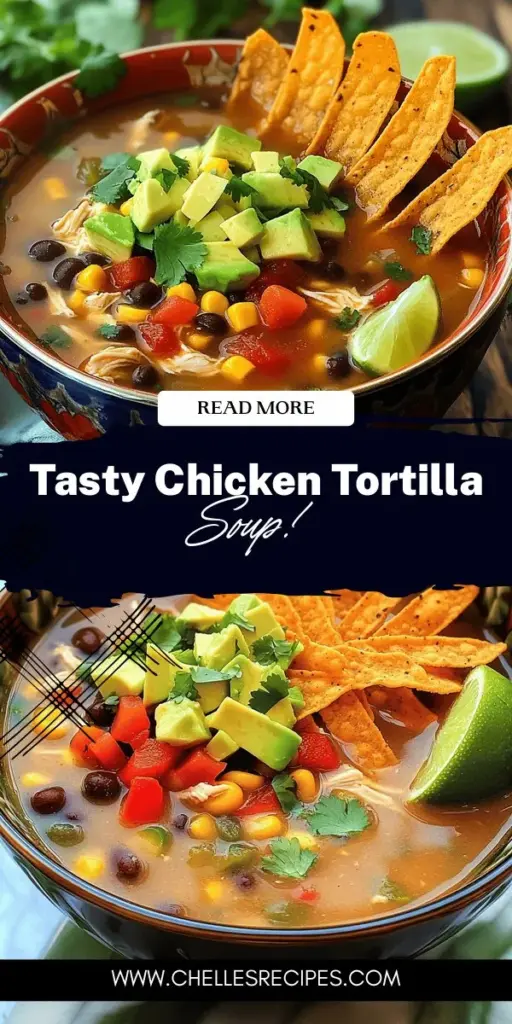 Warm up with a delicious savory chicken tortilla soup that everyone will love! This quick and easy recipe features flavorful ingredients like tender chicken, vibrant peppers, and zesty lime, creating a cozy meal that's perfect for any occasion. Discover fun variations and tips to customize your soup to suit all tastes, from creamy to spicy! Click through to explore my full recipe and impress your family with this comforting dish tonight!