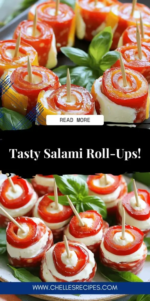 Looking for a quick and tasty appetizer? Discover how to make Easy Salami Roll-Ups, the perfect no-cook bite for any occasion! With just a few simple ingredients, these flavorful snacks are easy to prepare and sure to impress. You can customize them with different cheeses and veggies for extra flair. Check out the full recipe and elevate your next gathering with these delicious roll-ups that everyone will love! Click through for the details.