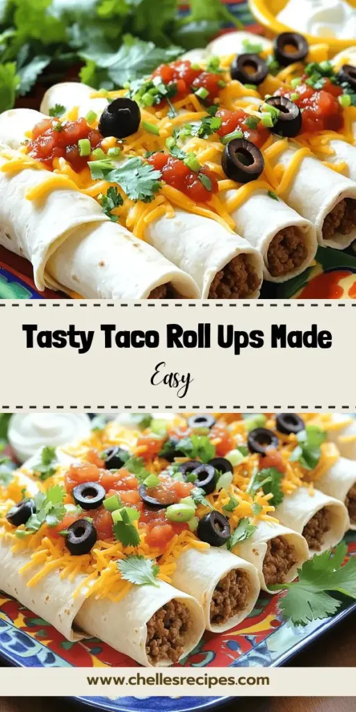 Elevate your snack game with these easy and flavorful Taco Tortilla Roll Ups! Perfect for busy days or parties, these tasty bites feature a delightful mix of seasoned meat, cheese, and vibrant toppings, all wrapped in soft flour tortillas. Discover simple ingredient swaps and preparation tips to customize your roll ups. Click through to explore the full recipe and make these crowd-pleasers your new go-to snack!