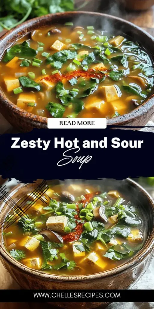 Discover the vibrant flavors of Asian cuisine with this zesty hot and sour soup recipe! This plant-based delight combines the perfect balance of heat and tang, featuring nutritious ingredients like mushrooms, tofu, and fresh greens. Perfect as an appetizer or a hearty dish, it's easy to make and packed with flavor. Click through to explore the step-by-step guide and bring this comforting soup to your kitchen table today!