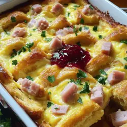 The Monte Cristo Breakfast Casserole uses simple, tasty ingredients. First, you need 8 slices of brioche bread. This bread gives the dish a soft and sweet base. Next, 6 large eggs help bind everything together. You will also need 1 cup of milk for creaminess.