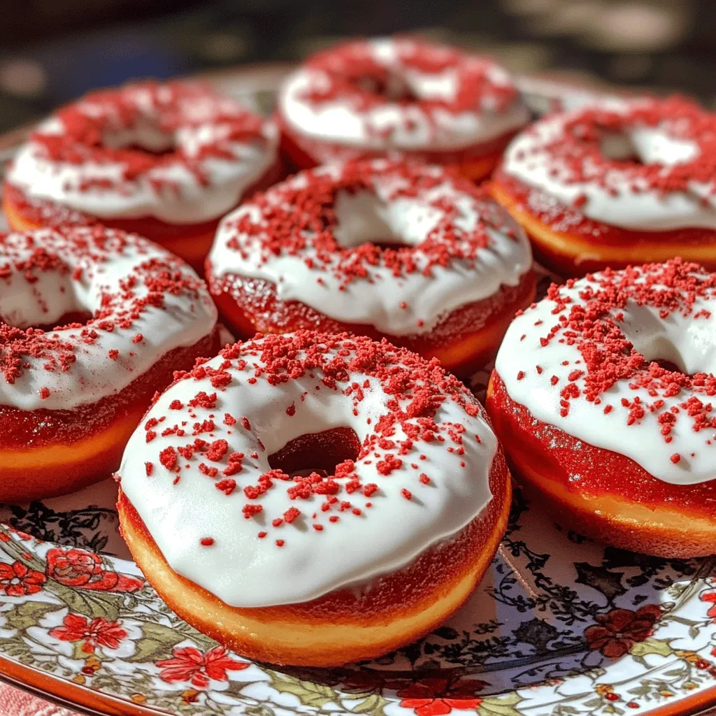 Red velvet donuts are a fun twist on the classic cake. They have the same rich flavor and beautiful color. To make red velvet donuts, you need simple ingredients. Here’s what you’ll need for the red velvet donuts recipe: