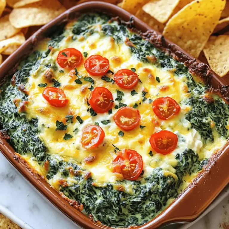 To make a great spinach dip, you need some key ingredients. The main one is fresh spinach. It adds a nice green color and taste. You will also need cream cheese, sour cream, and mayonnaise. These three create a rich and creamy base.