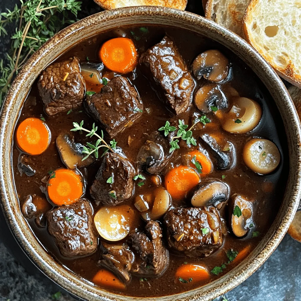 Beef Bourguignon relies on simple yet rich ingredients. The heart of this dish is beef chuck. It has great flavor and tenderness after slow cooking. You want about 2 pounds, cut into 1.5-inch cubes.