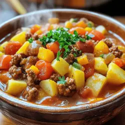 Cowboy Stew is more than just a meal; it's a dish steeped in tradition, comfort, and hearty flavors that evoke the spirit of the American West. This classic stew is a go-to for families seeking a satisfying dinner or for gatherings that call for a filling, flavorful dish. With its rich blend of ingredients, Cowboy Stew is the epitome of comfort food, perfect for warming up chilly evenings or feeding a crowd. The combination of ground beef, smoked sausage, and a medley of vegetables creates a dish that is not only delicious but also nourishing, making it an ideal option for family dinners or potlucks.