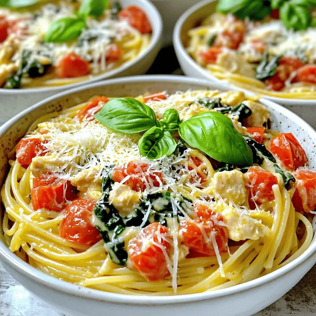 To make a delicious tomato spinach chicken spaghetti, you need some key ingredients. This easy chicken spaghetti recipe is both simple and healthy. You will need: