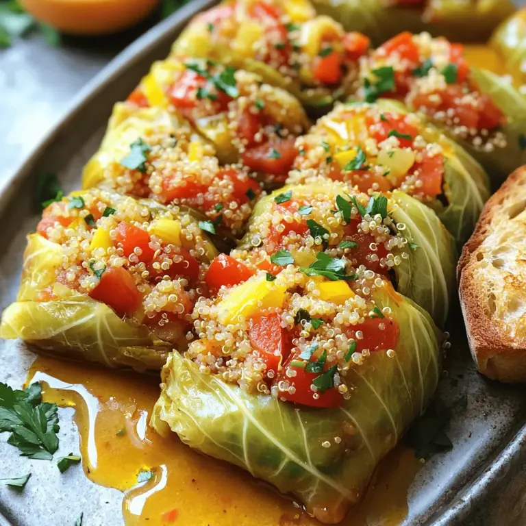 Stuffed cabbage rolls are a delightful comfort food that has transcended cultural boundaries, captivating palates across the globe. Often associated with family gatherings and nourishing meals, these rolls are traditionally filled with a mixture of rice, meat, and spices. However, as culinary trends shift toward healthier and more inclusive diets, the classic stuffed cabbage roll has evolved to feature wholesome ingredients like quinoa, making it a perfect option for health-conscious eaters, vegetarians, and even vegans. This savory dish not only satisfies hunger but also offers a nutritional punch, showcasing the versatility of cabbage as a vessel for flavors and textures.