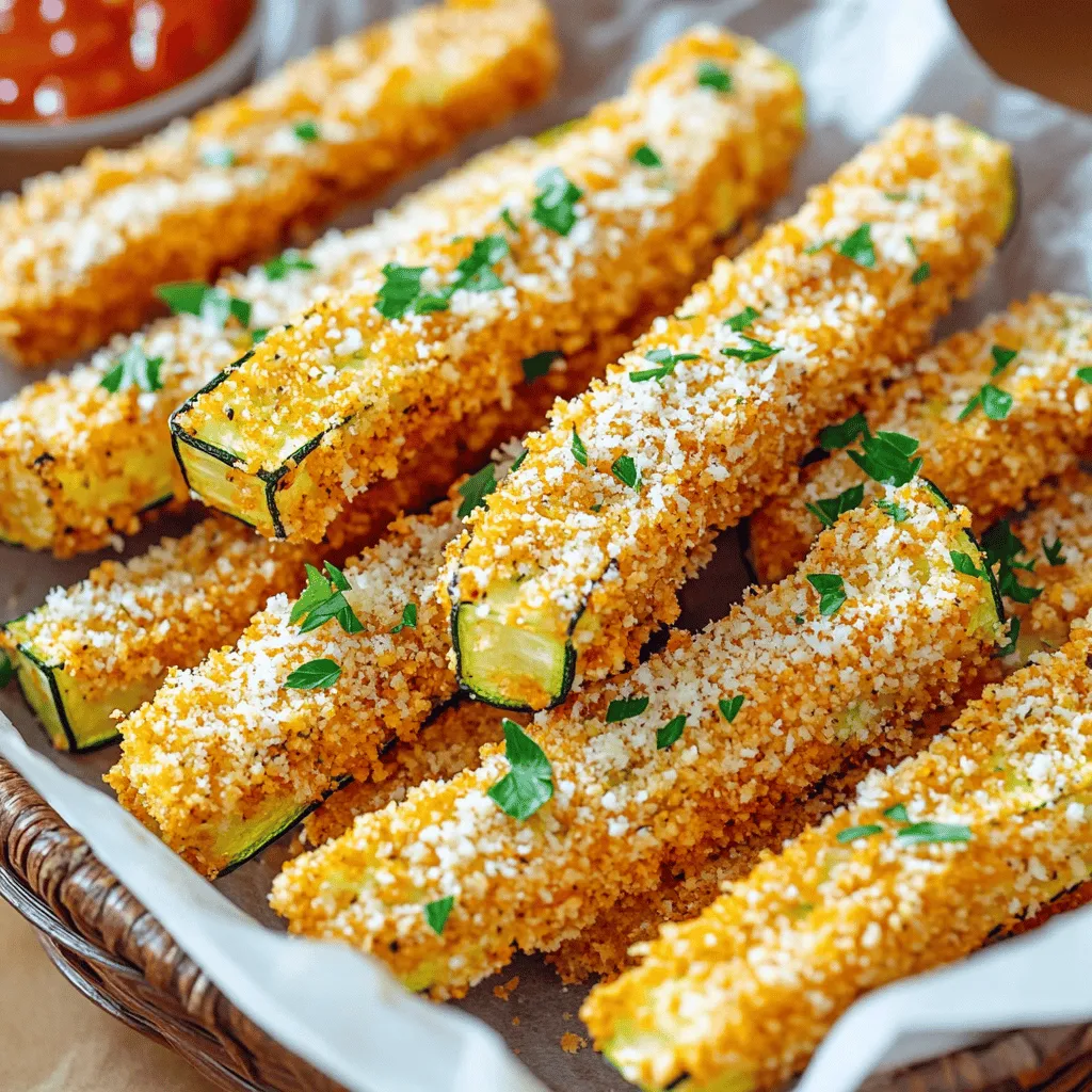 To make baked Parmesan zucchini fries, you need fresh, simple ingredients.