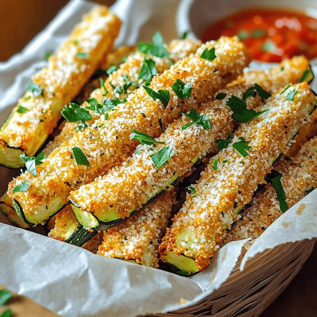 To make baked Parmesan zucchini fries, you need fresh, simple ingredients.