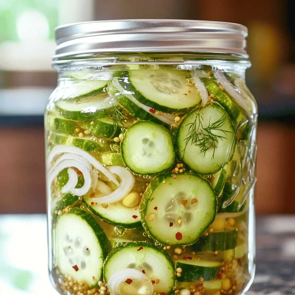 Amish refrigerator pickles are a crunchy, sweet, and tangy treat. They use fresh cucumbers and onions, mixed with a simple brine. The brine has vinegar, sugar, and spices. This mix gives the pickles their unique flavor.