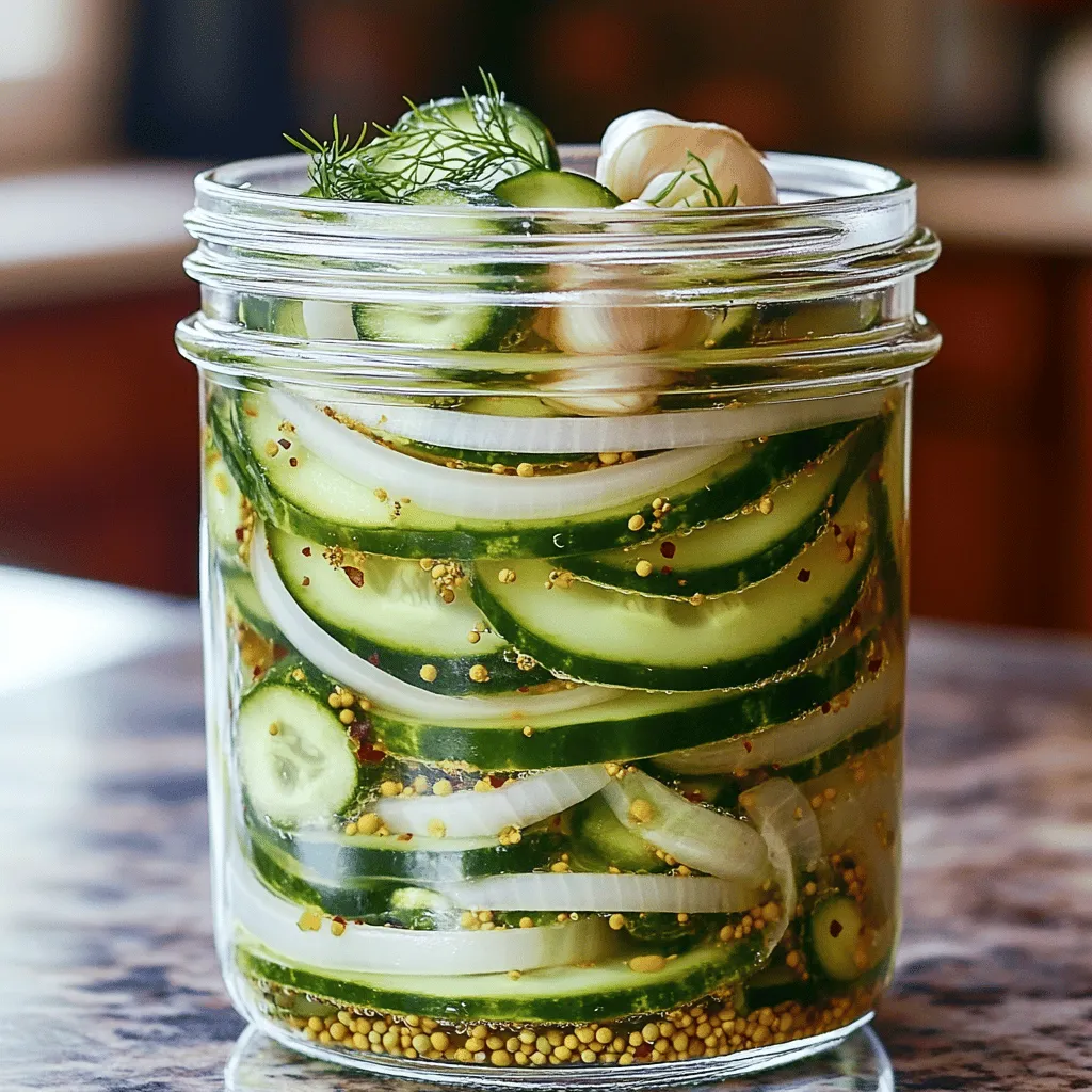 Amish refrigerator pickles are a crunchy, sweet, and tangy treat. They use fresh cucumbers and onions, mixed with a simple brine. The brine has vinegar, sugar, and spices. This mix gives the pickles their unique flavor.