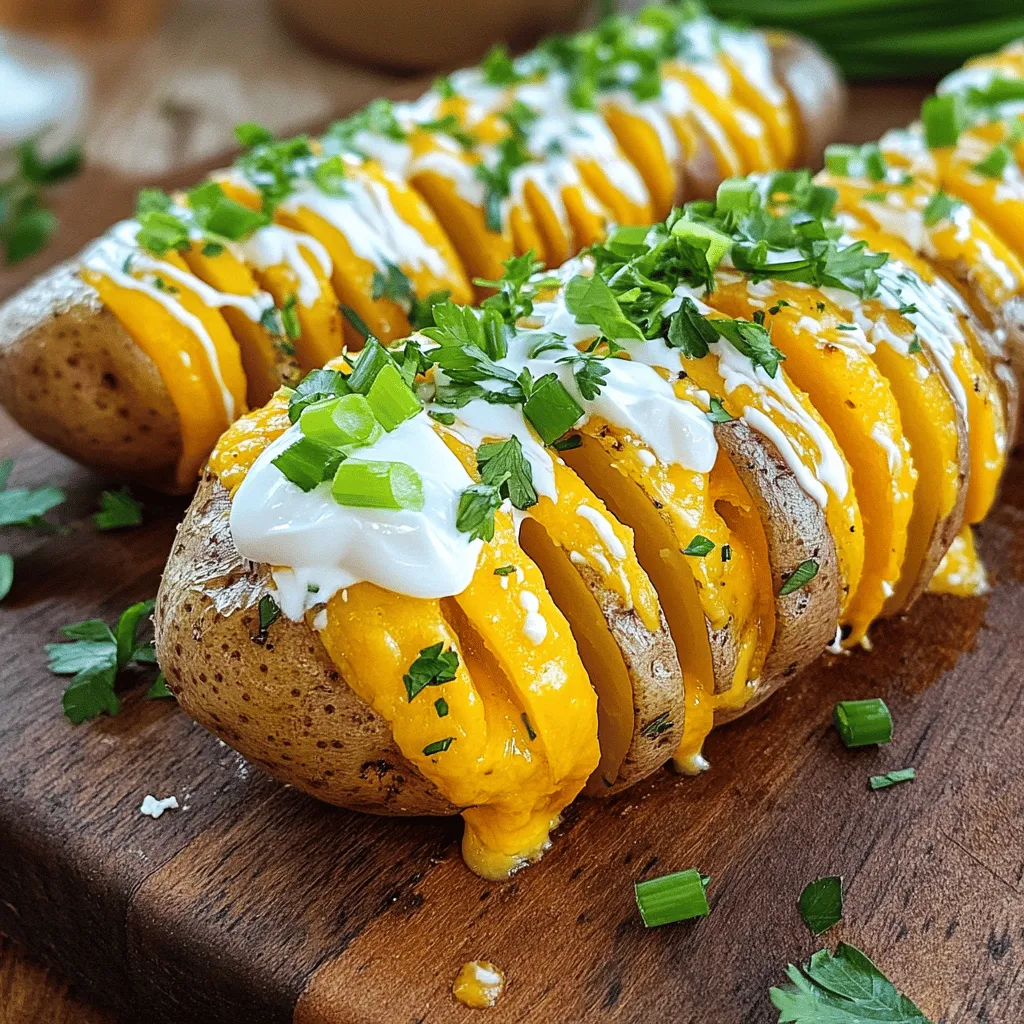 Hasselback potatoes are a unique way to bake potatoes. They look fancy but are easy to make. You slice the potatoes thinly, but not all the way through. This creates a fan-like shape that is great for holding toppings.