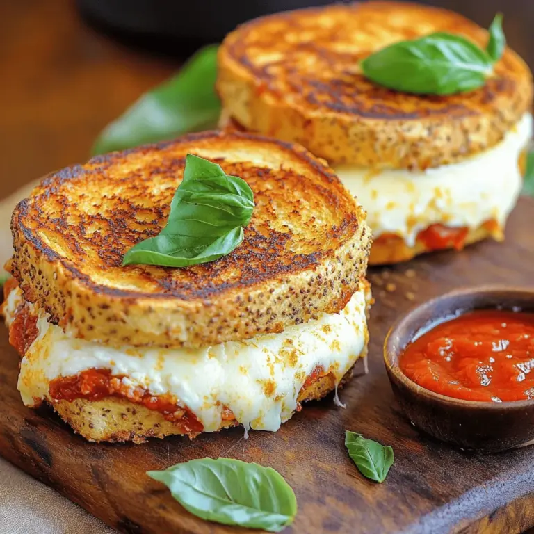 Imagine biting into a gooey, cheesy sandwich that combines the comforting layers of lasagna with the crispy, buttery goodness of a grilled cheese. The Lasagna Grilled Cheese takes two beloved comfort foods and merges them into an irresistible dish that will have your taste buds dancing with joy. This innovative recipe is perfect for busy weeknights or whenever you're craving something warm, cheesy, and utterly delightful.