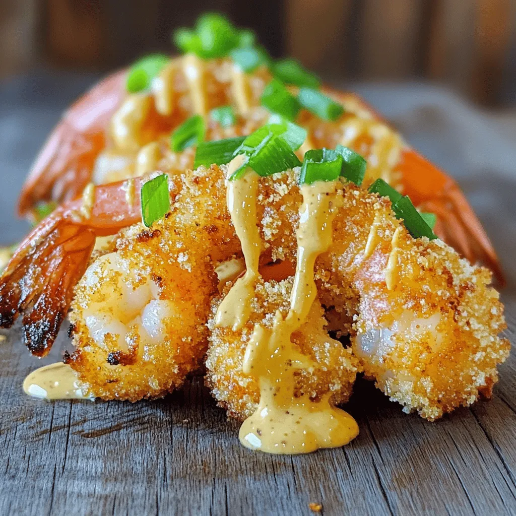 The air fryer bang bang shrimp recipe shines with simple, tasty ingredients. You need fresh shrimp, buttermilk, panko breadcrumbs, and cornstarch. These give the shrimp a crispy coating. Garlic powder, paprika, salt, black pepper, and cayenne pepper add flavor.