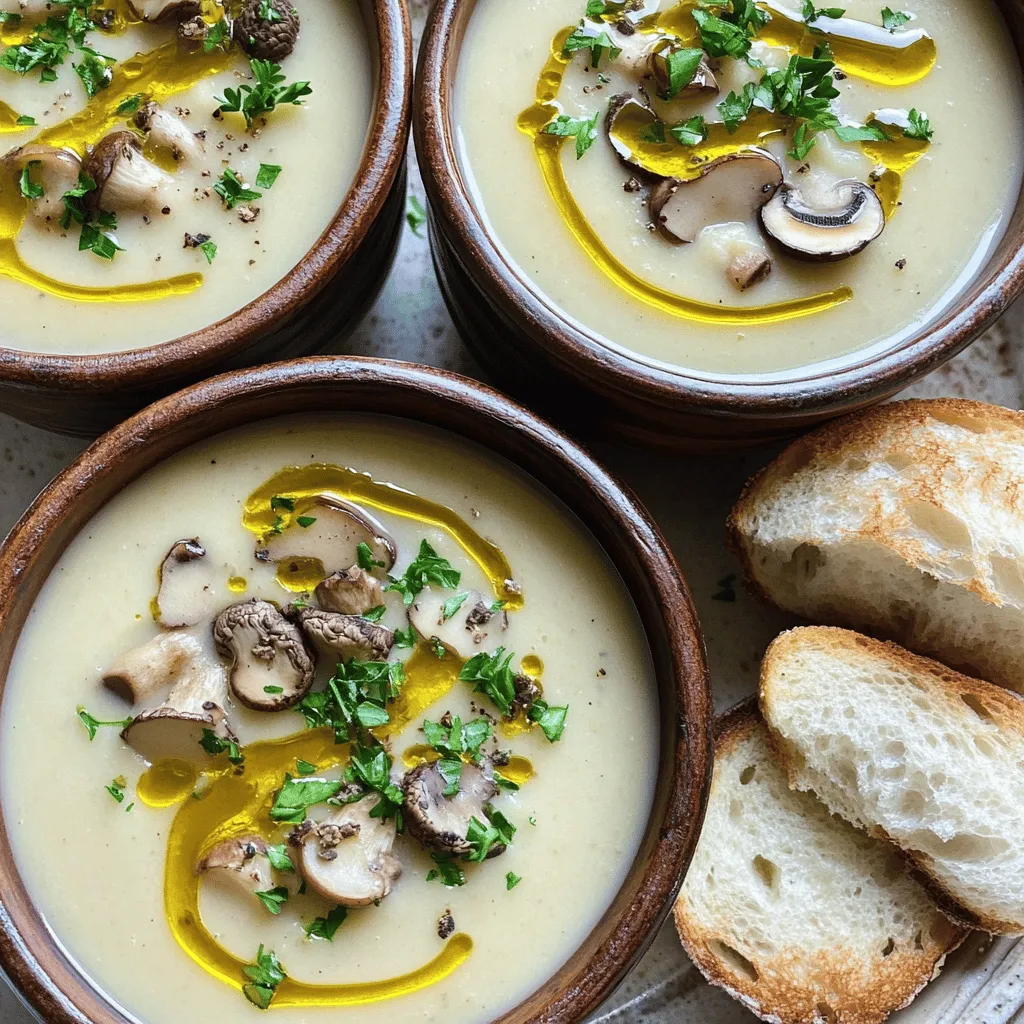 To make a great cream of mushroom soup, you need some key ingredients. The essential items include fresh mixed mushrooms, onion, garlic, butter, vegetable broth, and heavy cream. Each of these adds depth and flavor to your soup.