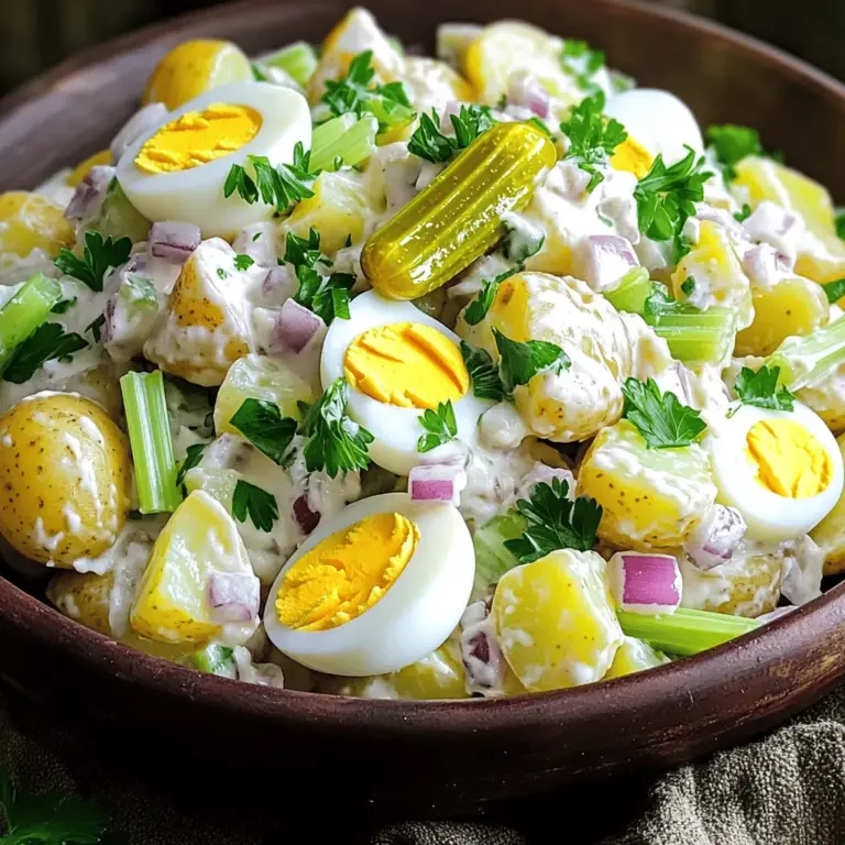 Classic country potato salad is all about simple, fresh flavors. You need a few key ingredients to make it shine. The best potatoes for salad are Yukon Gold. These potatoes have a creamy texture and hold their shape well. Peel and dice about three pounds for a good base.