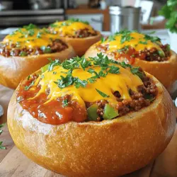 Sloppy Joes have long held a cherished spot in the pantheon of classic comfort foods. This nostalgic dish, characterized by its savory, saucy ground meat filling piled high on a bun, has delighted generations of families. But what if we could elevate this beloved meal to new heights? Enter the Bread Bowl Sloppy Joes—a delightful twist that not only enhances the flavor but also transforms the presentation. Imagine digging into a warm, freshly baked sourdough bread bowl, brimming with a rich and hearty Sloppy Joe mixture. This recipe isn’t just about taste; it's also about convenience and an impressive visual appeal that can turn any casual family dinner into a memorable occasion.