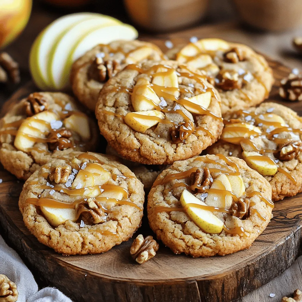 Caramel apple walnut cookies bring together sweet flavors and crunchy nuts. These cookies stand out with their chewy texture and rich taste.