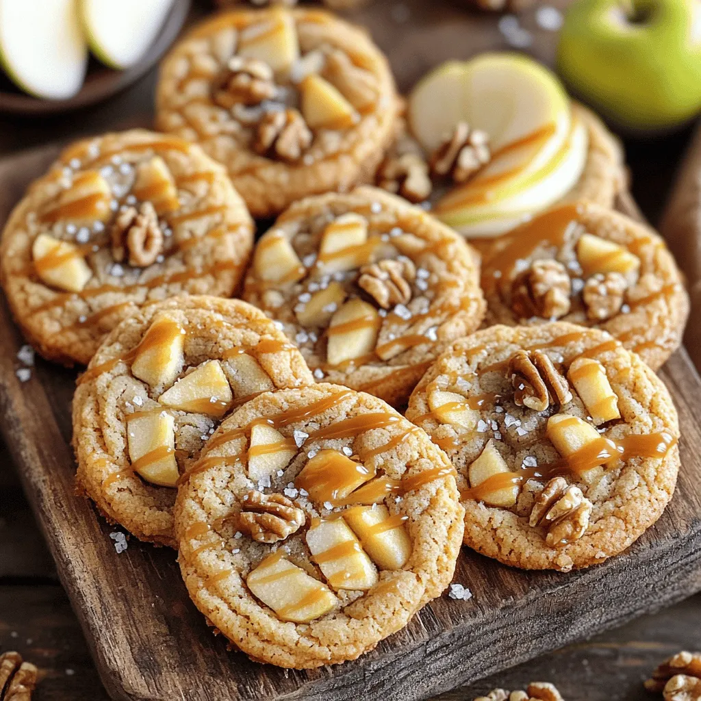 Caramel apple walnut cookies bring together sweet flavors and crunchy nuts. These cookies stand out with their chewy texture and rich taste.