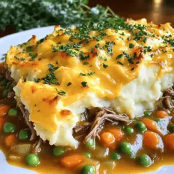 To make a great Pulled Pork Shepherd’s Pie, you need key ingredients. First, use 2 cups of pulled pork. This adds rich flavor and texture. Next, chop 1 large onion and mince 2 cloves of garlic. These build a strong base for your dish.