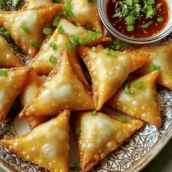 To make cream cheese wontons, you need a few key ingredients.