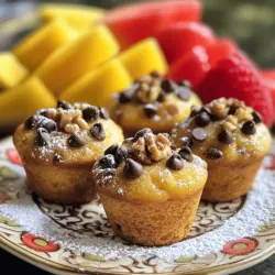 Mini banana muffins are small, fluffy treats. They pack a big banana flavor in a tiny bite. I love how easy they are to make and how quickly they disappear.