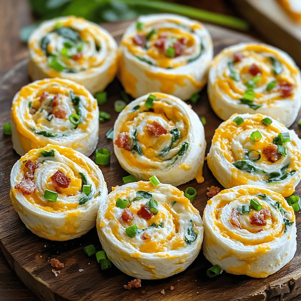 To make the bacon cheddar ranch pinwheels, you need a few key ingredients. The base includes four large tortillas, either flour or spinach. These will hold your tasty filling together.