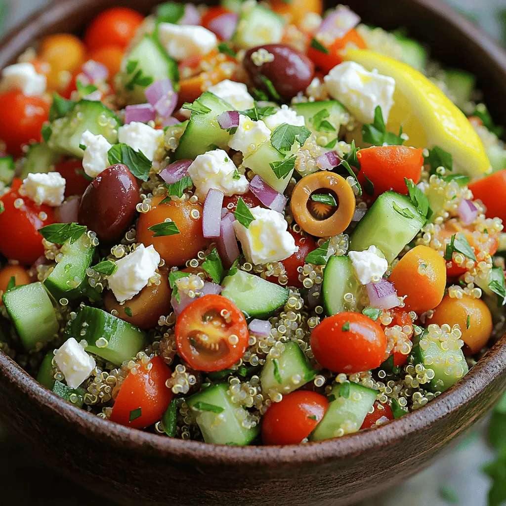 The Greek Quinoa Chopped Salad is fresh and tasty. You need just a few key ingredients.
