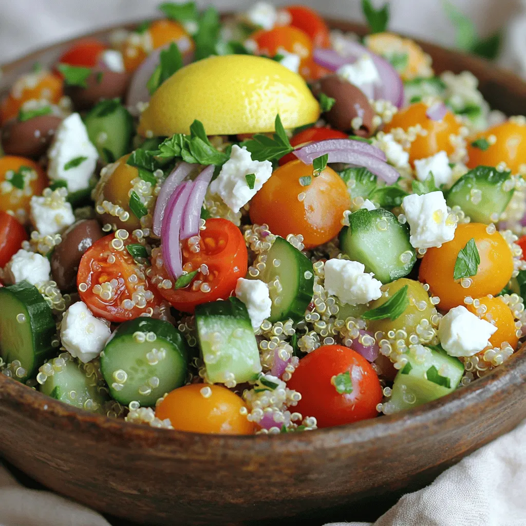 The Greek Quinoa Chopped Salad is fresh and tasty. You need just a few key ingredients.