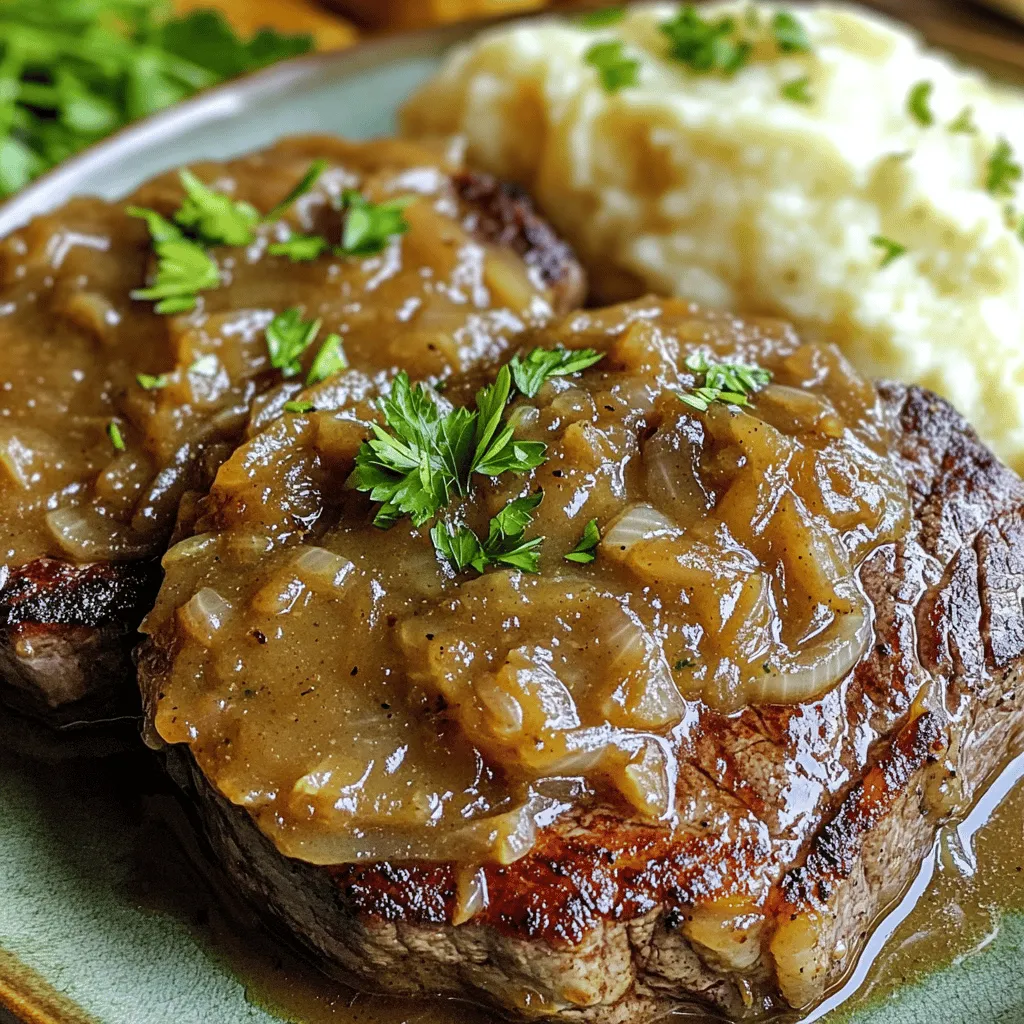 To make onion gravy smothered steak, you need a few key ingredients. Let's break them down.