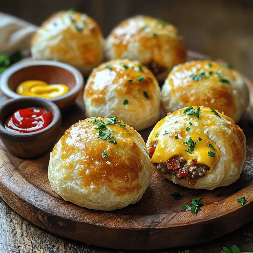 The key to making garlic parmesan bacon cheeseburger bombs lies in your ingredients. You need a mix of savory flavors that come together perfectly.