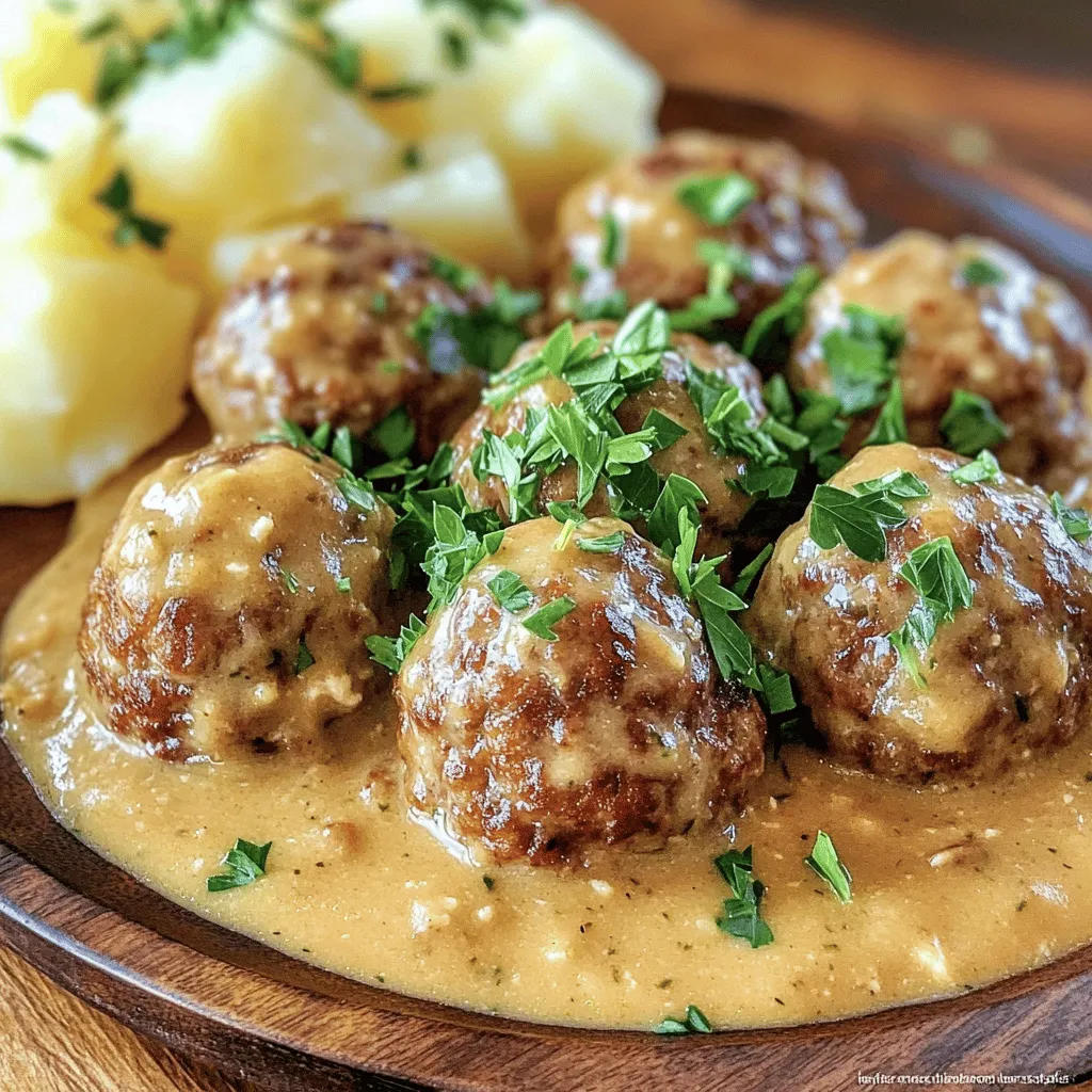 To make tasty Swedish meatballs, you need a few key ingredients. The base comes from two meats: ground beef and ground pork. Using both gives the meatballs great flavor and texture. A mix of 1 pound of beef and 1/2 pound of pork works best.