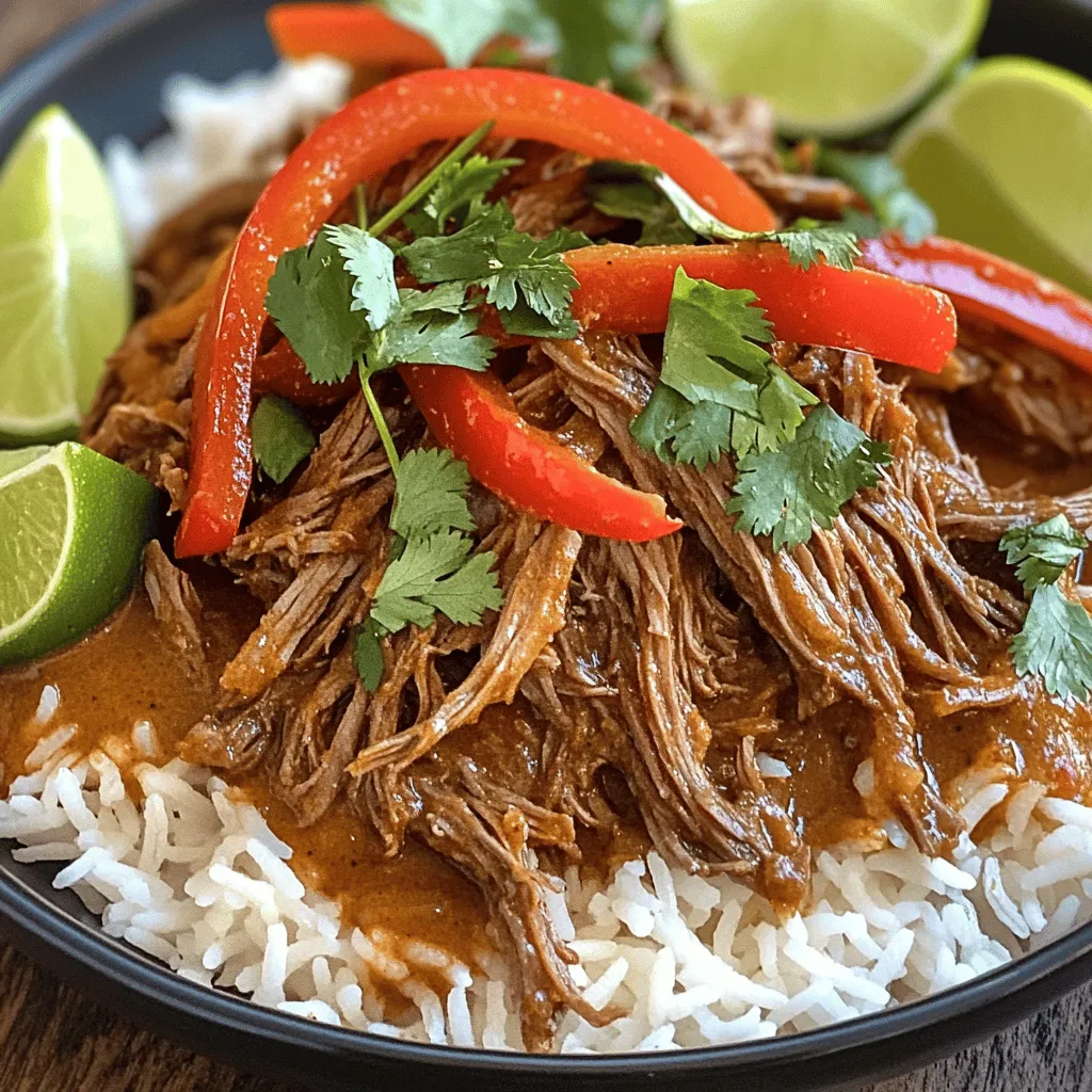 To make Coconut Red Curry Drip Beef, you need simple and fresh ingredients. Here’s what you will use: