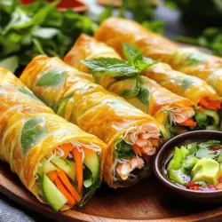 To make these tasty spring rolls, you need a few key items. First, grab 8 rice paper wrappers. These wrappers are the perfect outer layer. Next, you'll need 1 cup of cooked salmon. You can use fresh fish or leftover salmon. Then, get 1 cup of vermicelli noodles. These noodles add a nice texture.