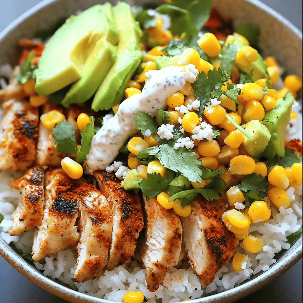 The Street Corn Chicken Rice Bowl is full of flavor. You need a few key ingredients to make it shine.