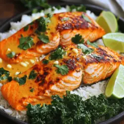 For a tasty coconut curry salmon recipe, you need fresh salmon and a few key items. First, get 4 salmon fillets, each about 6 ounces. You want them to be thick and fresh. They will soak up the flavors well.