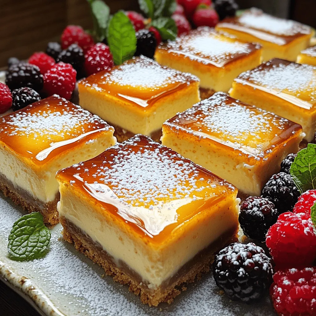 Crème brûlée cheesecake bars are a fun twist on classic cheesecake. They blend two beloved desserts into one. The bars have a creamy cheesecake base with a crispy sugar topping. This topping gives them that signature crème brûlée crunch.