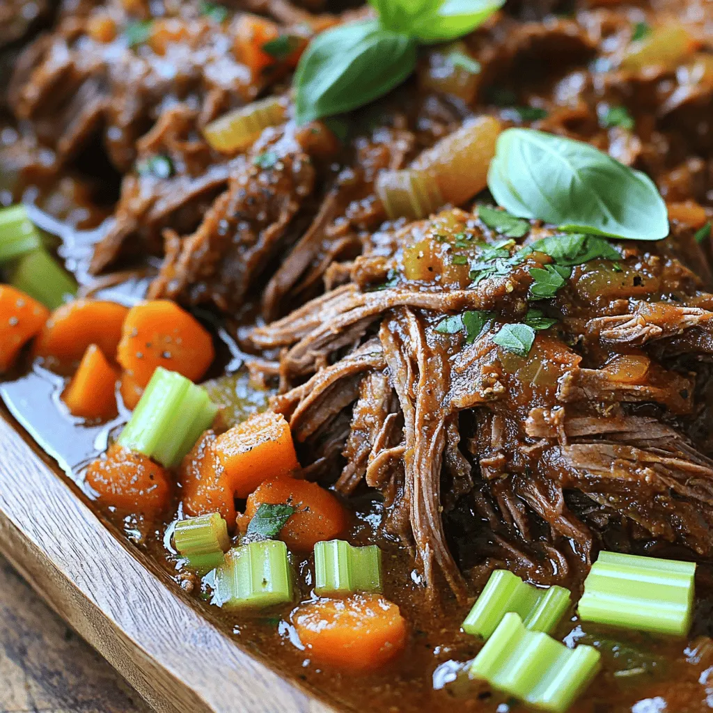 To make a great Italian pot roast, you need several key ingredients. First, choose the right meat. I recommend using a 3-4 pound beef chuck roast. This cut is perfect for slow cooking. It becomes tender and flavorful over time.